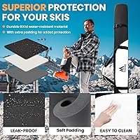 Vista 3 de Bolsa de esquí y bolsa para botas de esquí, bolsa de esquí acolchada combinada para viajes aéreos, bolsa de botas de esquí a prueba de agua