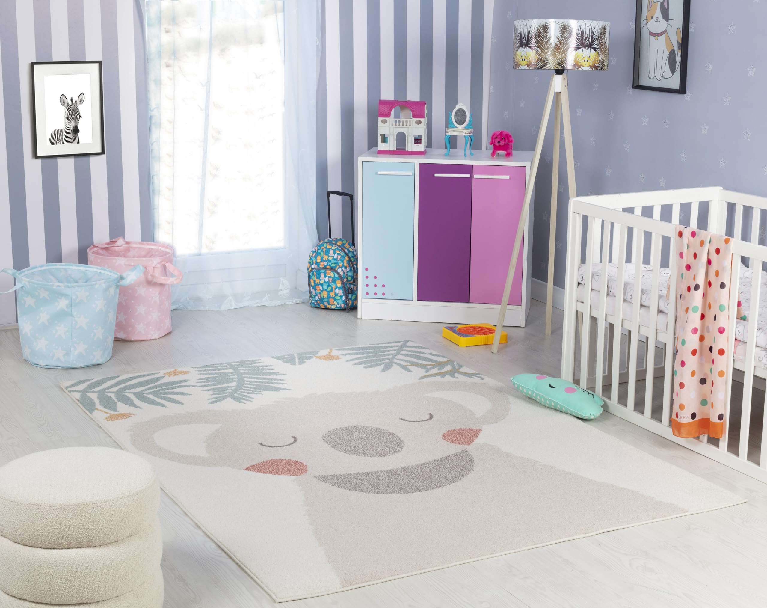 Surya Koala Kids Rug - Childrens Rugs for Bedroom, Animal Rug for Bedrooms, Area Carpet for Kids Room, Nursery or Playroom - Baby Bedroom Accessories for Boys & Girls, Beige and Ivory, 160x213cm