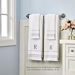 SKL Home Ensemble de serviette à main à monogramme occasionnel, M, 16x26, blanc 2 Nombre