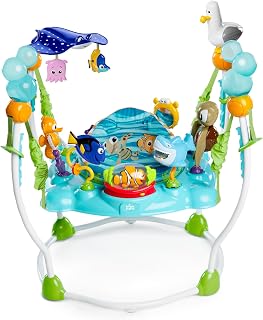 Bright Starts Disney Baby Finding Nemo Sea of Activities Jumper - 360° Seat, 13+ Interactive Toys, Lights & Songs for 6-12 Months