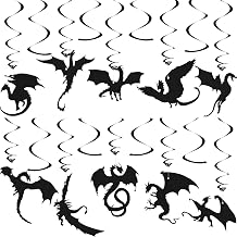 Sumind 30 Pcs Dragon Hanging Swirls, Medieval Fantasy Party Ceiling Decor