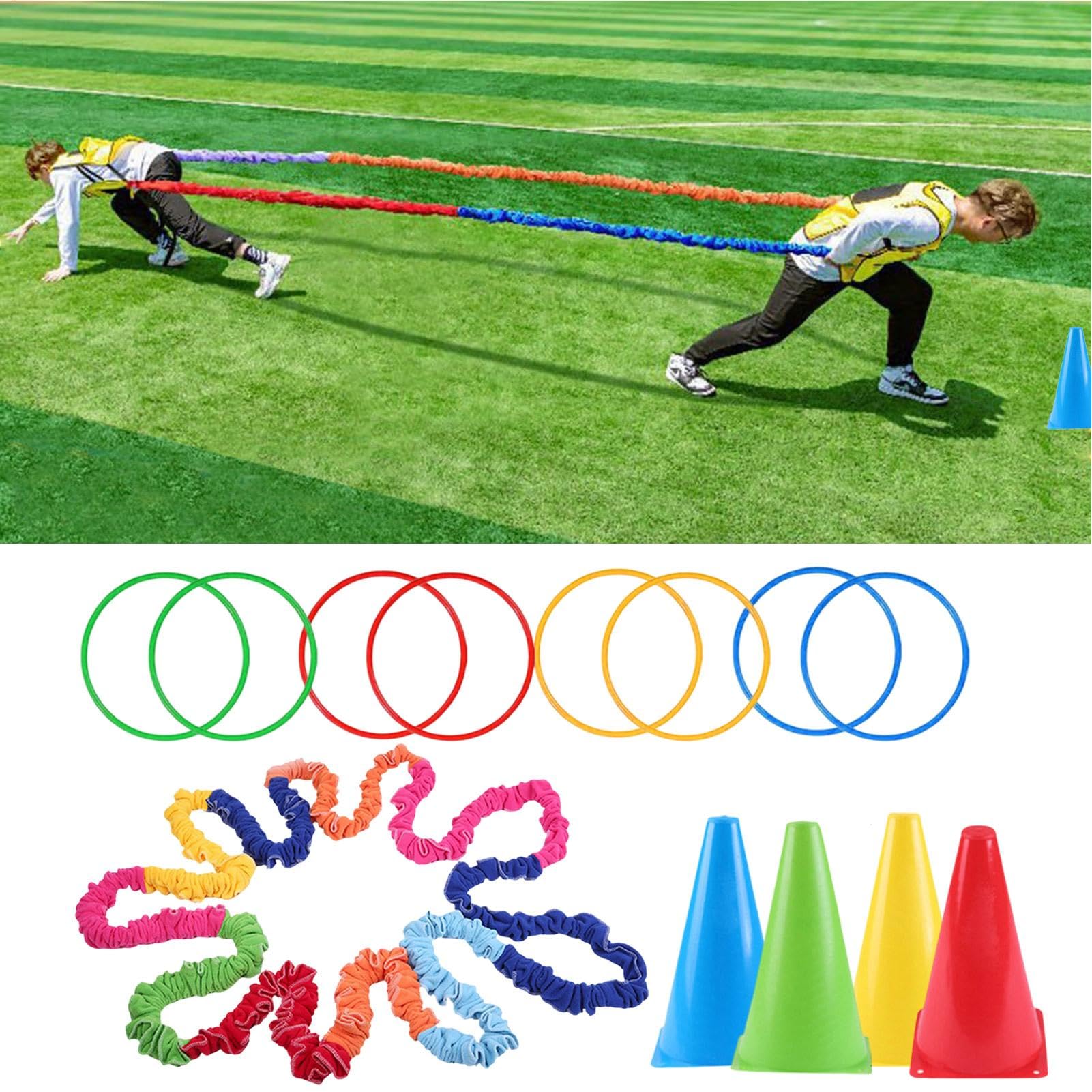 Bands Extensibles pour Les, Groupe Extensible élastique - Équipement d'activité des Accessoires Stress,Activités de Coordination des Moteurs pour Le Plein air, l'école, Le Parc, Le Jardin