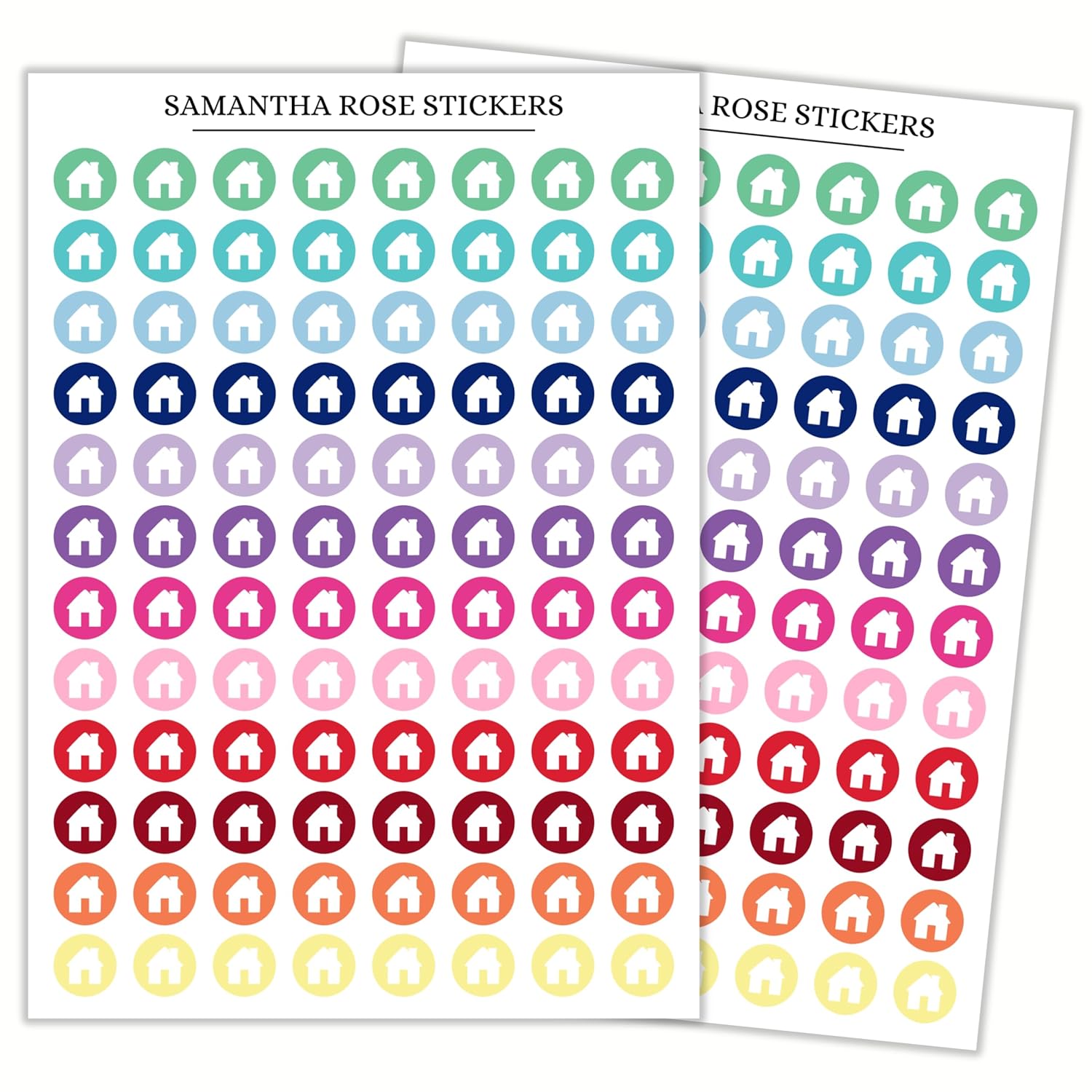 House Icon Stickers, Household Chores, Mortgage, Housework Planner Stickers, Approx. 0.4" x 0.4" Sticker Size, Two Sticker Sheets each 5 x 7" in Size, 192 Total Stickers Thumbnail
