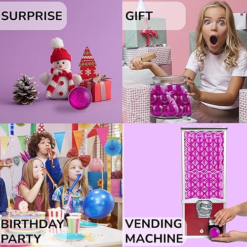 Miniatura 7 de Entervending Bolas hinchables  Recuerdos de fiesta y regalos  Pelotas de goma para niños  Bolas hinchables de purpurina púrpura  25 bolas grandes