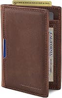 Serman Brands 5.0 Slim RFID Blocking Leather Wallet for Men - Minimalist Front Pocket Bifold Holds 10 Cards + Cash