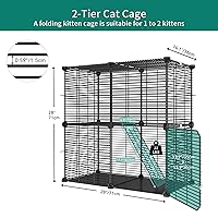 Vista 2 de YITAHOME Jaula para gatos de 2 niveles para interiores, jaula para gatos al aire libre, para animales pequeños, corralito para mascotas, perrera