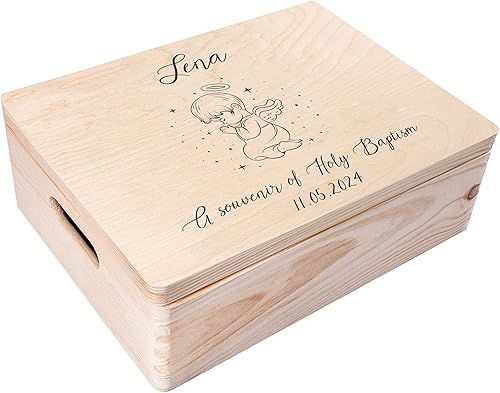 Miniatura 79 de Caja de almacenamiento de madera blanca XL con tapa con bisagras, 15.8 x 11.8 x 5.5 pulgadas (+-0.5), con asas, caja de regalo para herramientas,