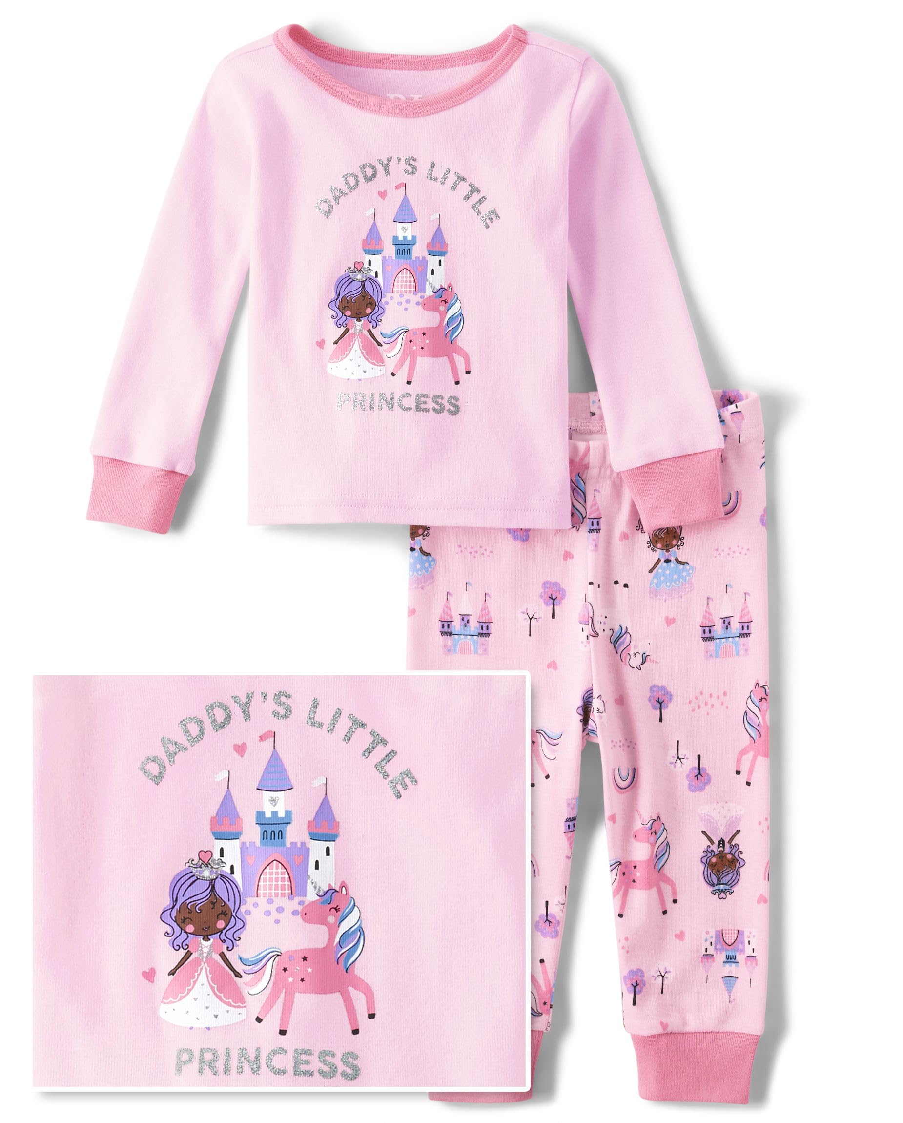 baby-girls And Toddler Long Sleeve Top and Pants Snug Fit 100% Cotton 2 Piece Pajama Set