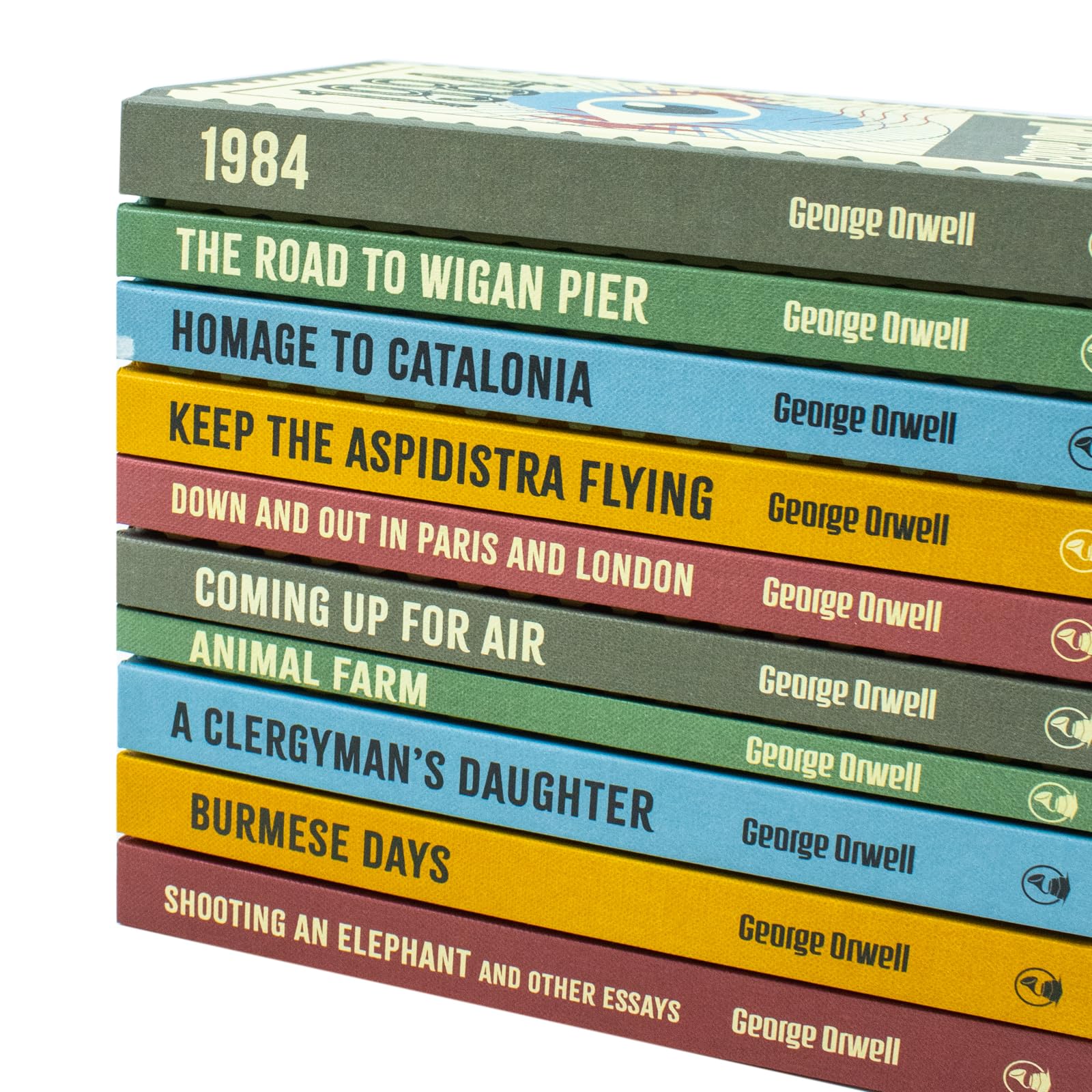 The Greatest Works Of George Orwell 10 Books Hardback Collection (1984, Animal Farm, The Road To Wigan Pier, Homage To Catalonia, Keep The Aspidistra Flying, Down And Out In Paris And London)