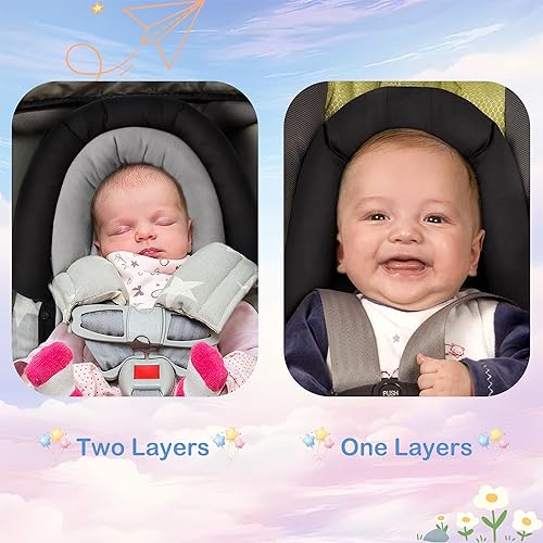Miniatura 3 de Pro Goleem Soporte de cabeza de asiento de automóvil para bebé, inserto suave para asiento de automóvil, soporte de cabeza de asiento de automóvil 2