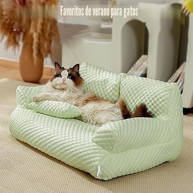 Foto 3 de 7 de KIKIATA Cama refrescante de verano para perros y gatos, seda fría transpirable y lavable