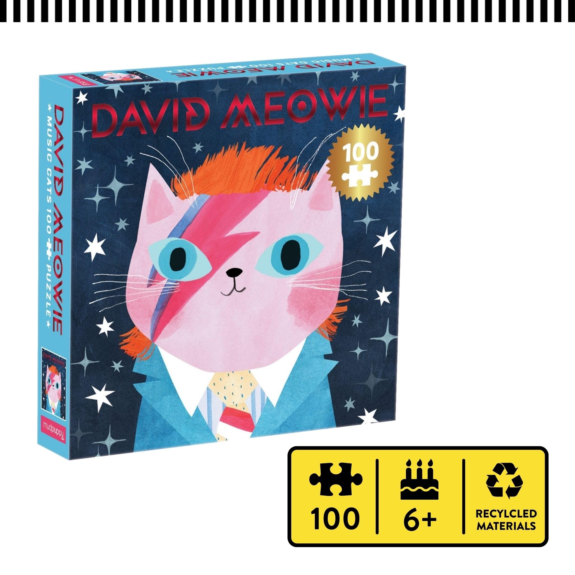 Amazon.com: Mudpuppy David Meowie Music Cats 100 Piece Puzzle
