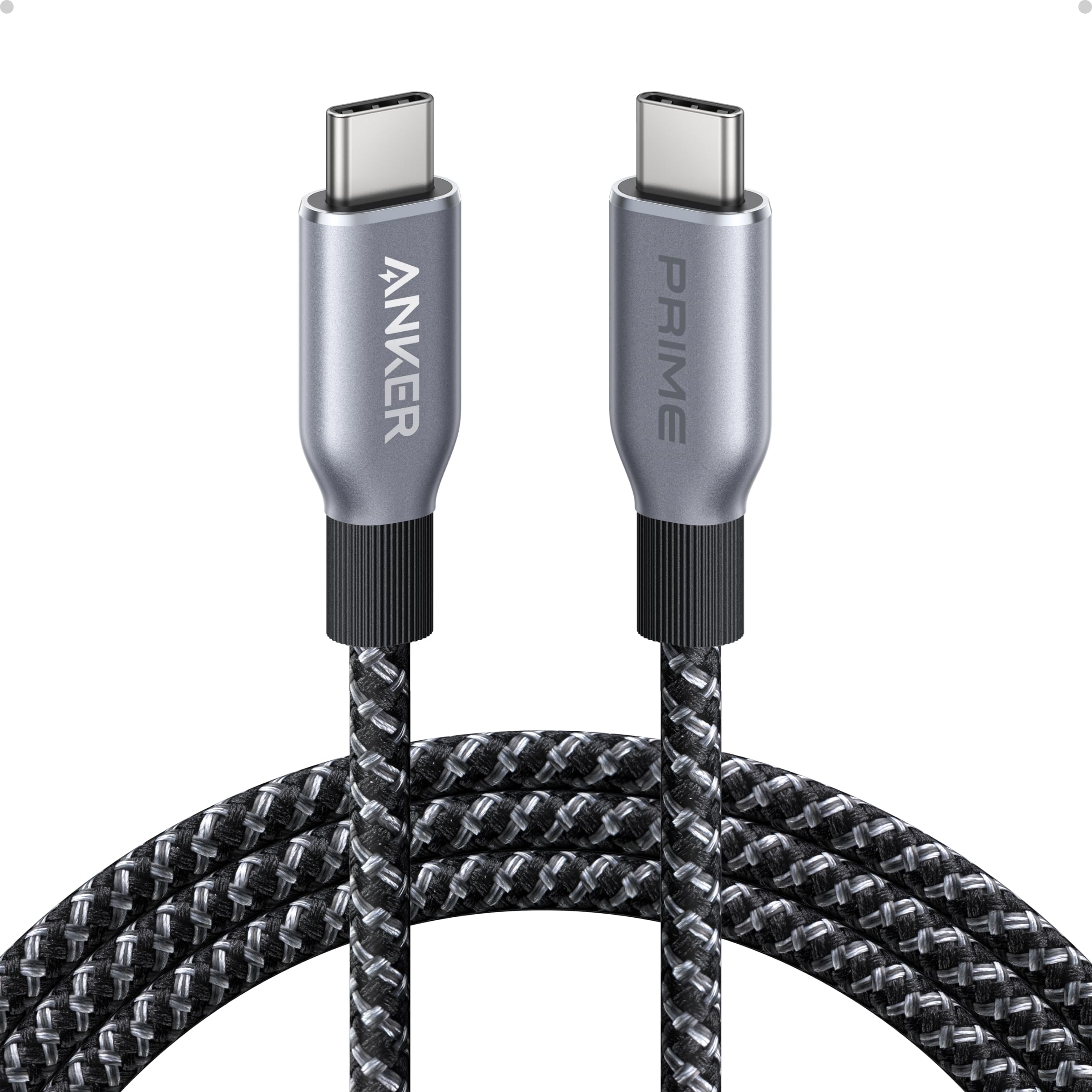 Anker Prime USB C auf USB C Kabel, 240W 180cm Schnellladekabel USB C, Upcycled Nylon im Flecht-Design, 100 Jahre Haltbarkeit, USB 2.0 Kabel für iPhone 17/16 Pro/16 Pro Max/16 Plus, MacBook, Galaxy S24