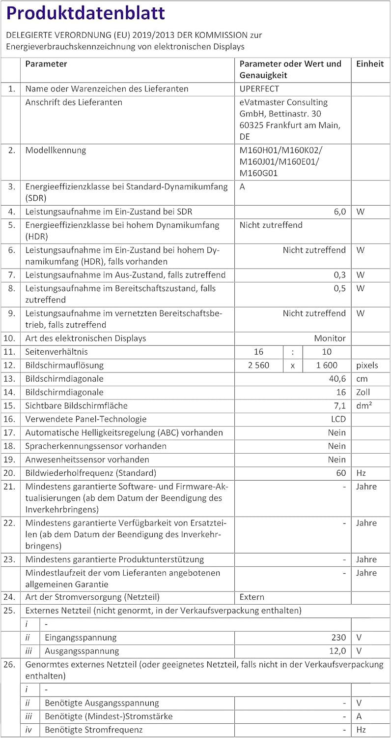 UPERFECT Monitor Portatile, 16 Pollici 2K Schermo Monitor,Altoparlanti Incorporati Monitor con Tipo C HDMI per PC Laptop Xbox PS Switch MacBook UPERFECT Monitor Portatile, 16 Pollici 2K Schermo Monitor,Altoparlanti Incorporati Monitor con Tipo C HDMI per PC Laptop Xbox PS Switch MacBook