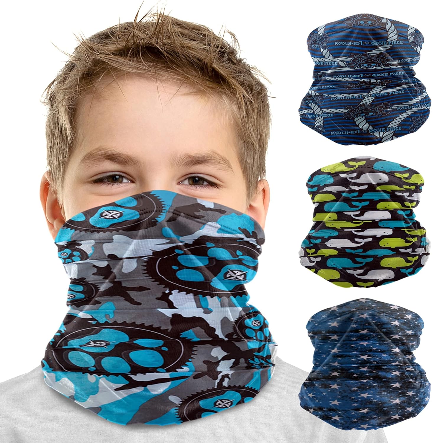 Reusable Kids Cotton Mask and Neck Gaiter Balaclava Bundle (Blue) : Clothing, Shoes & Jewelry