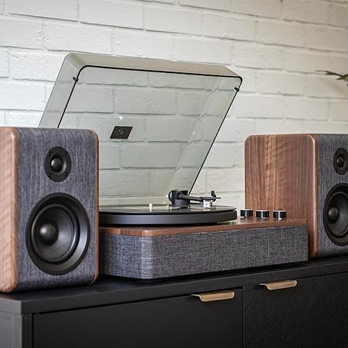 Miniatura 14 de Crosley CR7501A-CL Nocturne - Tocadiscos Bluetooth de 2 velocidades con altavoces estéreo a juego, color carbón