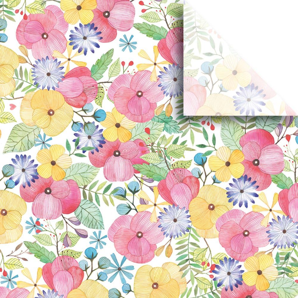 Jillson Roberts 24 Sheet-Count Premium Printed Tissue Paper Available in 3 Different Assortments, Fanciful Florals : Health & Household