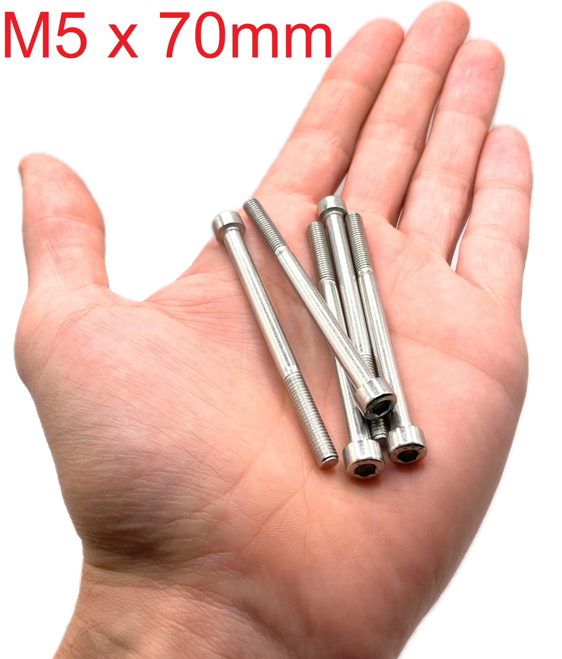 Screws Stainless Steel M5 x 70 mm Cylinder Head BTR Diameter 5 x 70 mm, A2 stainless steel, M5 x 70mm - Image 2