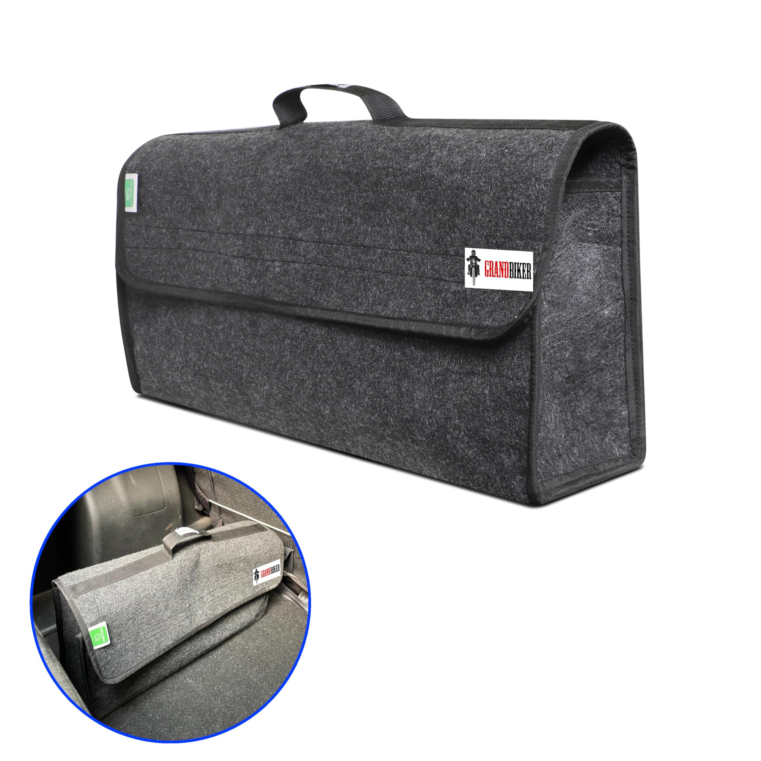 Grandbiker Car Trunk Organizers Large Anti Slip Car Trunk Compartment Boot Storage Organizer Utility Tool Bag (Dark Grey)-image-36
