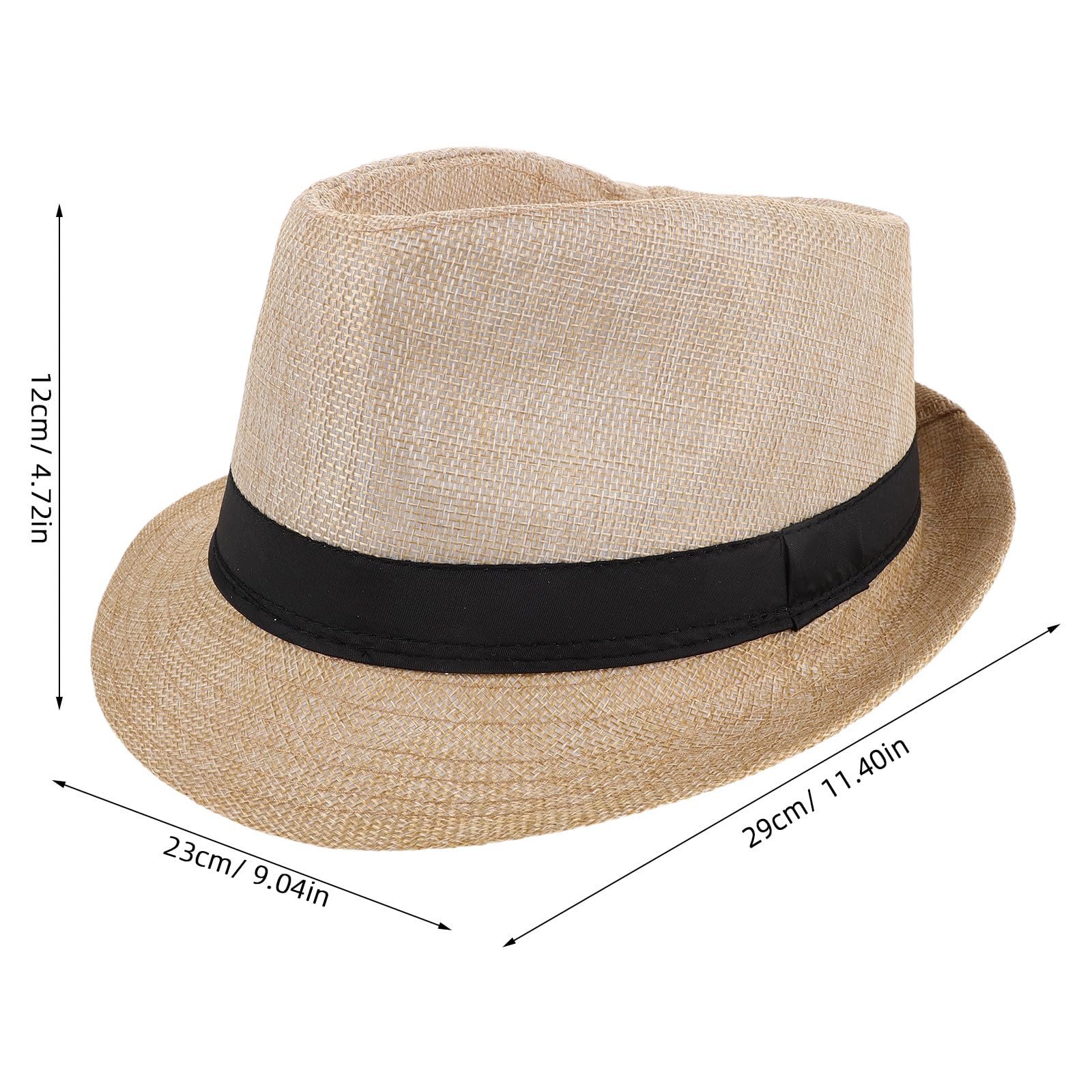 Lurrose 12 pezzi Cappello da sole Fedora Panama da spiaggia con corta arrotolabile in juta traspirante | Accessori per costume anni '20 da uomo per donna, viaggi estivi, giardinaggio, vacanze
