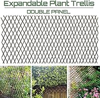Sumery Nature Willow Expandable Trellis Fence - 36x92 Inch Double Panel Climbing Plant Support, Wicker Lattice for Garden Privacy & Decor