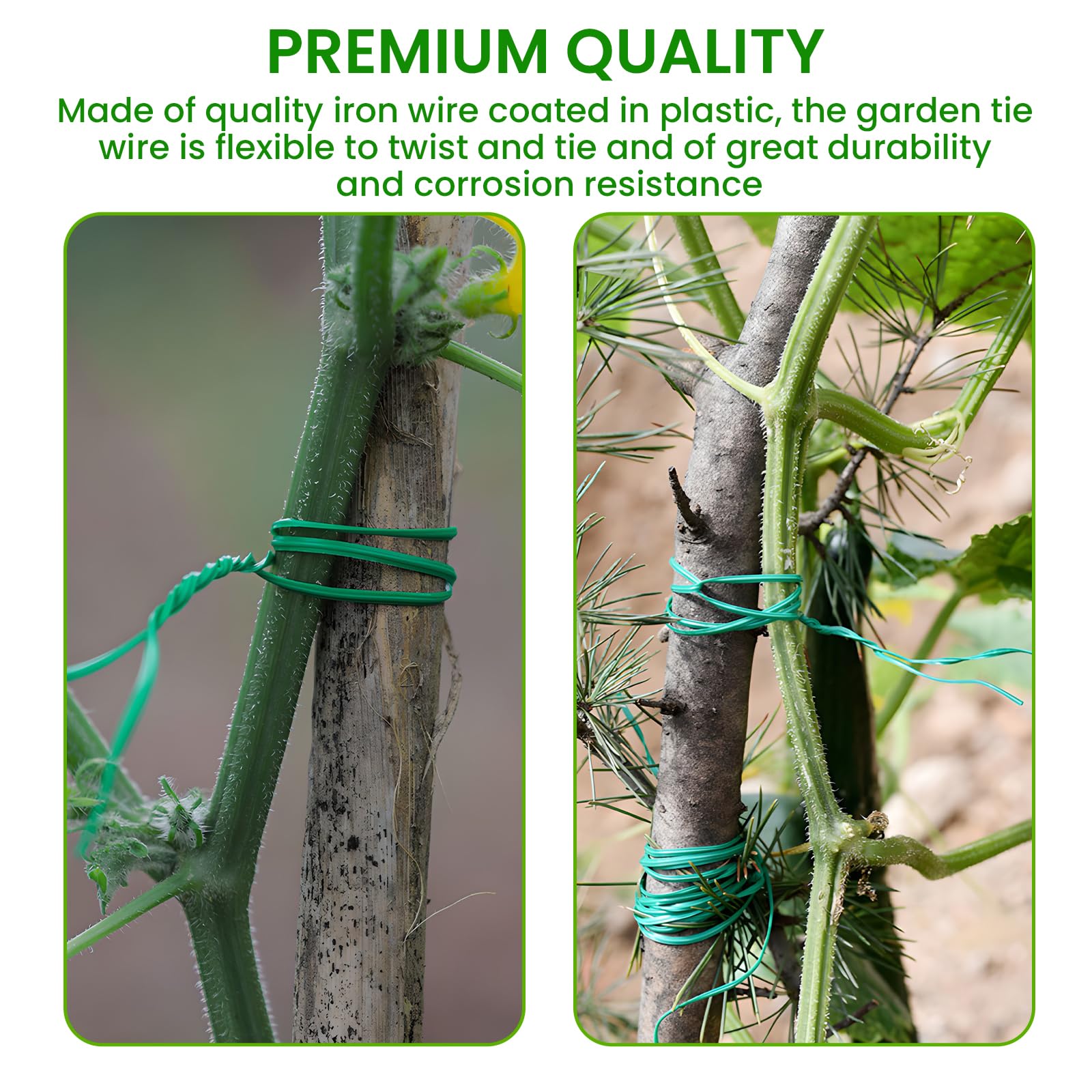 Fil De Fer Jardin 100 Mètres COCOMAX - Vert, Caoutchouté, Avec Cutter - Pour Plantes Grimpantes, Bricolage à Ligaturer Ferraillage Fil De Fer Jardin 100 Mètres COCOMAX - Vert, Caoutchouté, Avec Cutter - Pour Plantes Grimpantes, Bricolage à Ligaturer Ferraillage
