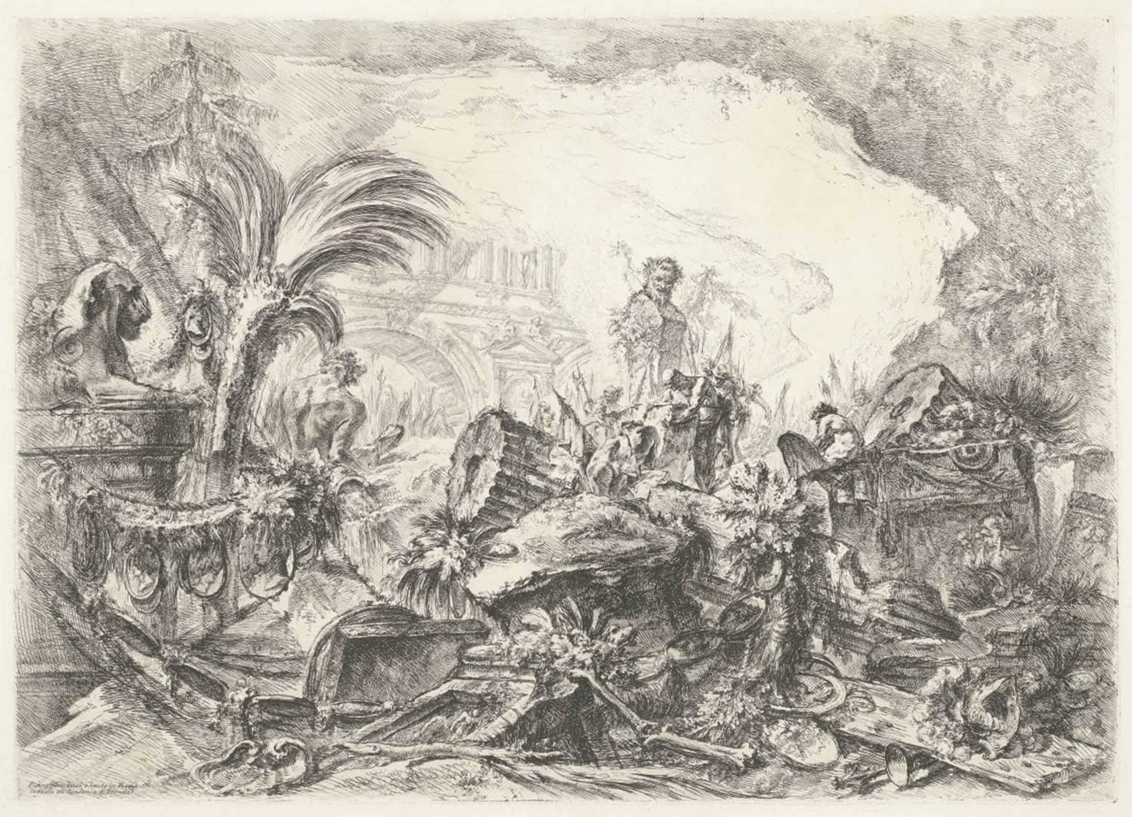 SERENDIPITP Retro Picture Poster Wall Art Pictures Painting Triomfboog Capricci Decorativi by Battista Piranesi Wall Art Canvas Print for Wall Decor 60x90cm