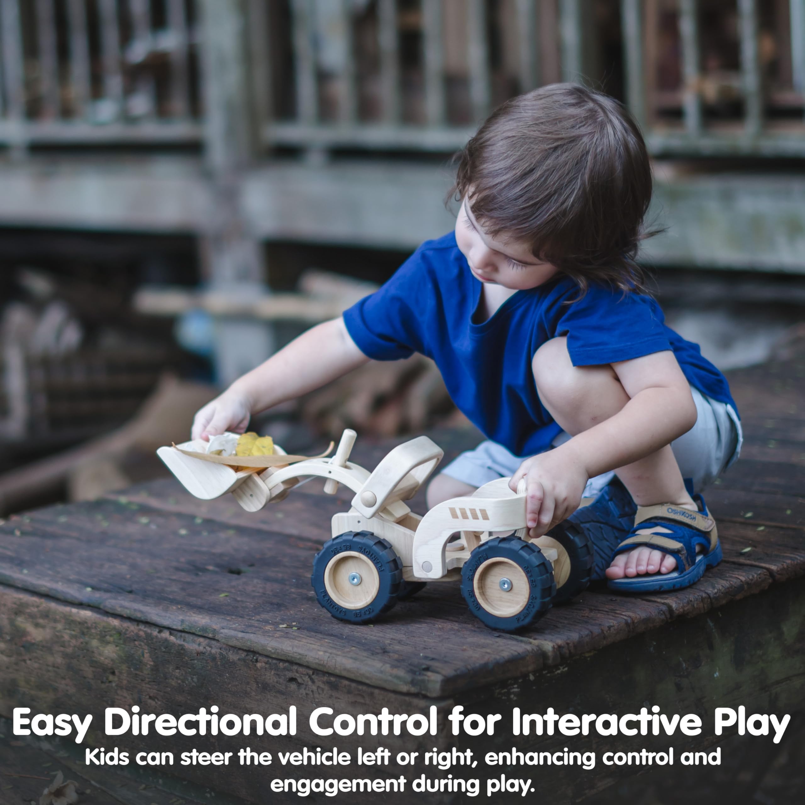 PlanToys - spychacz, Kolor Drewno (6123)