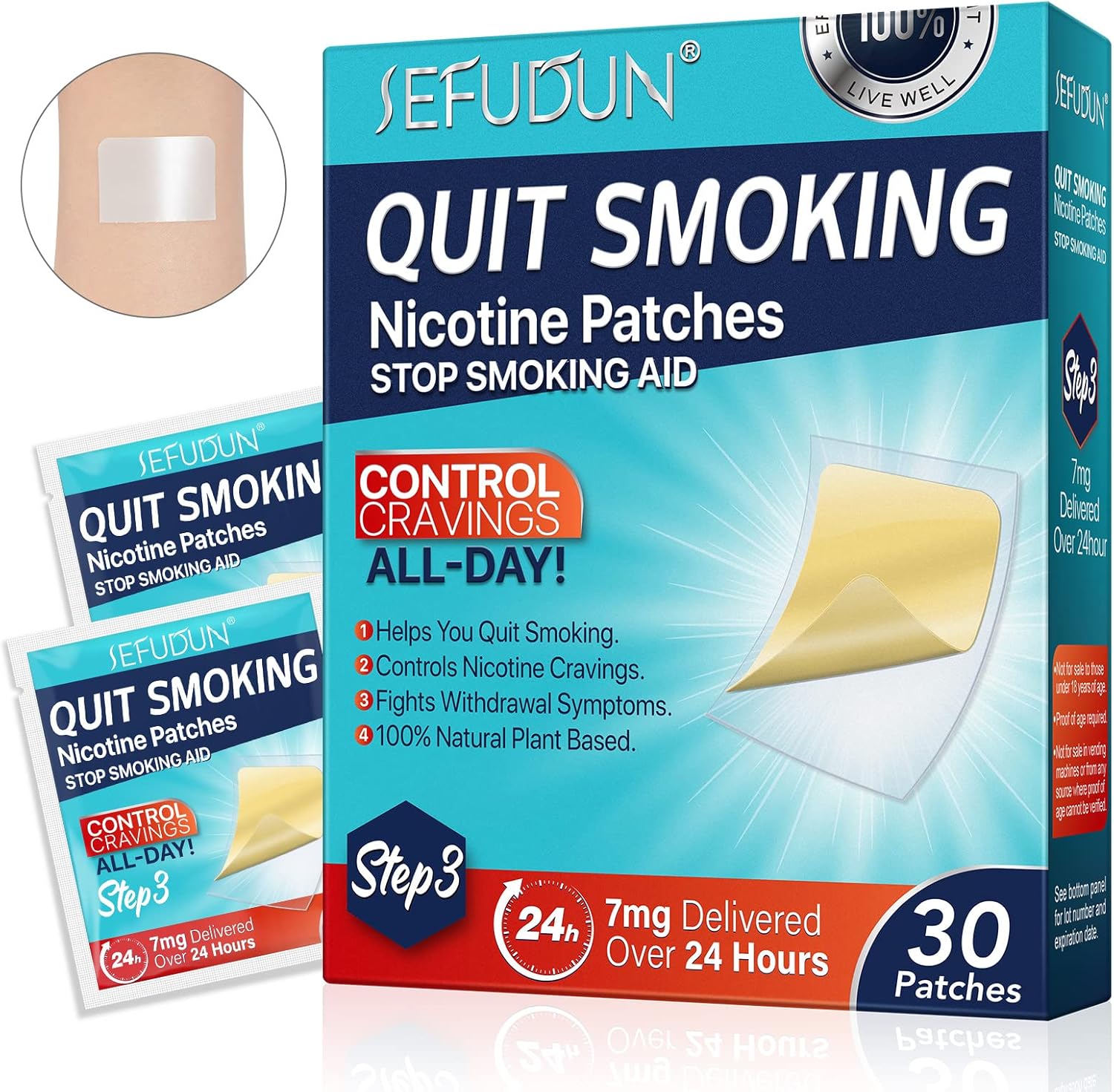 Amazon.com: Step 3 Nicotine Patches 7mg - 30 Count Gradual Reduction ...