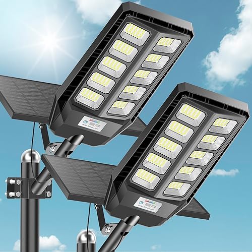 Luces solares impermeables para exteriores, 7000 K del atardecer al amanecer, sensor de movimiento al aire libre con control remoto, luz de