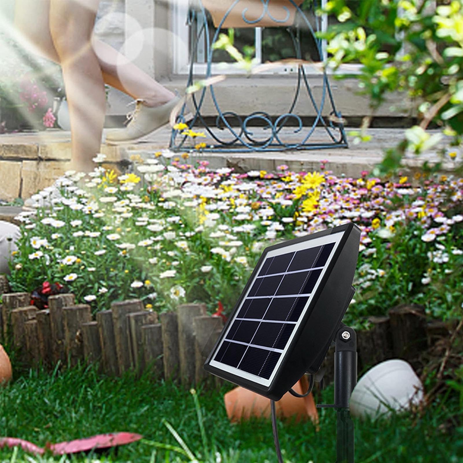 Kit di irrigazione a goccia automatica solare con 15 gocciolatori | di irrigazione per piante ad energia solare per giardini in vaso e piante da esterno