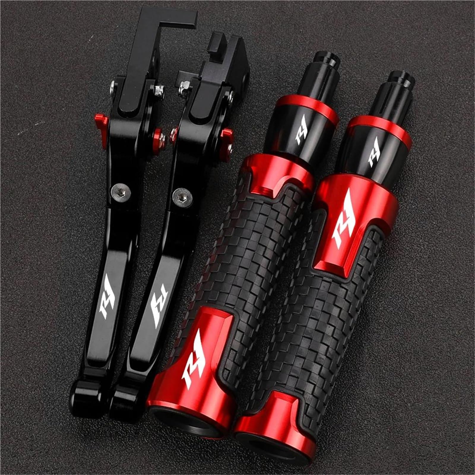 GQUIKGW Replace Motorcycle Adjustable Extendable Folding Brake Clutch Levers Handle Grip Grips Ends for Y-AMAHA YZFR1 YZF-R1 R1M R1S 2015-2018