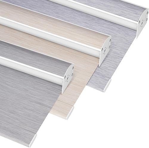 Boolegon Persianas enrollables opacas para ventanas, persianas enrollables inalámbricas con cenefa de cassette, tela con aislamiento térmico y