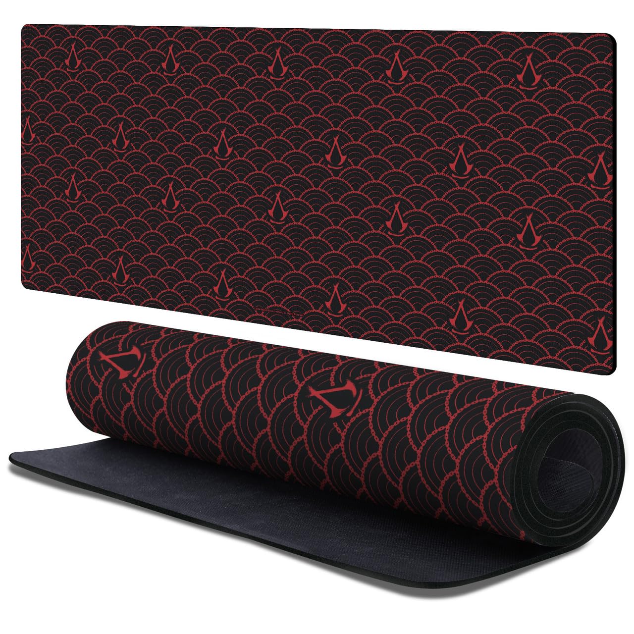 Head Case Designs Officially Licensed Assassin's Creed Wave Pattern Shadows Graphics 37.4 x 15.75 x 0.16 inches (900 x 400 mm) - XL Gaming Office Desk PC Keyboard Mouse Mat Pad