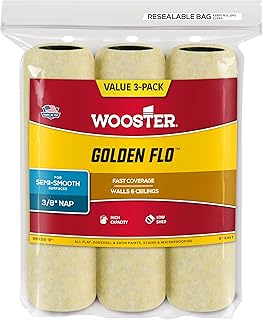 Wooster RR726-9 Golden Flo Paint Roller Cover 3/8" Nap 9" 3-Pack