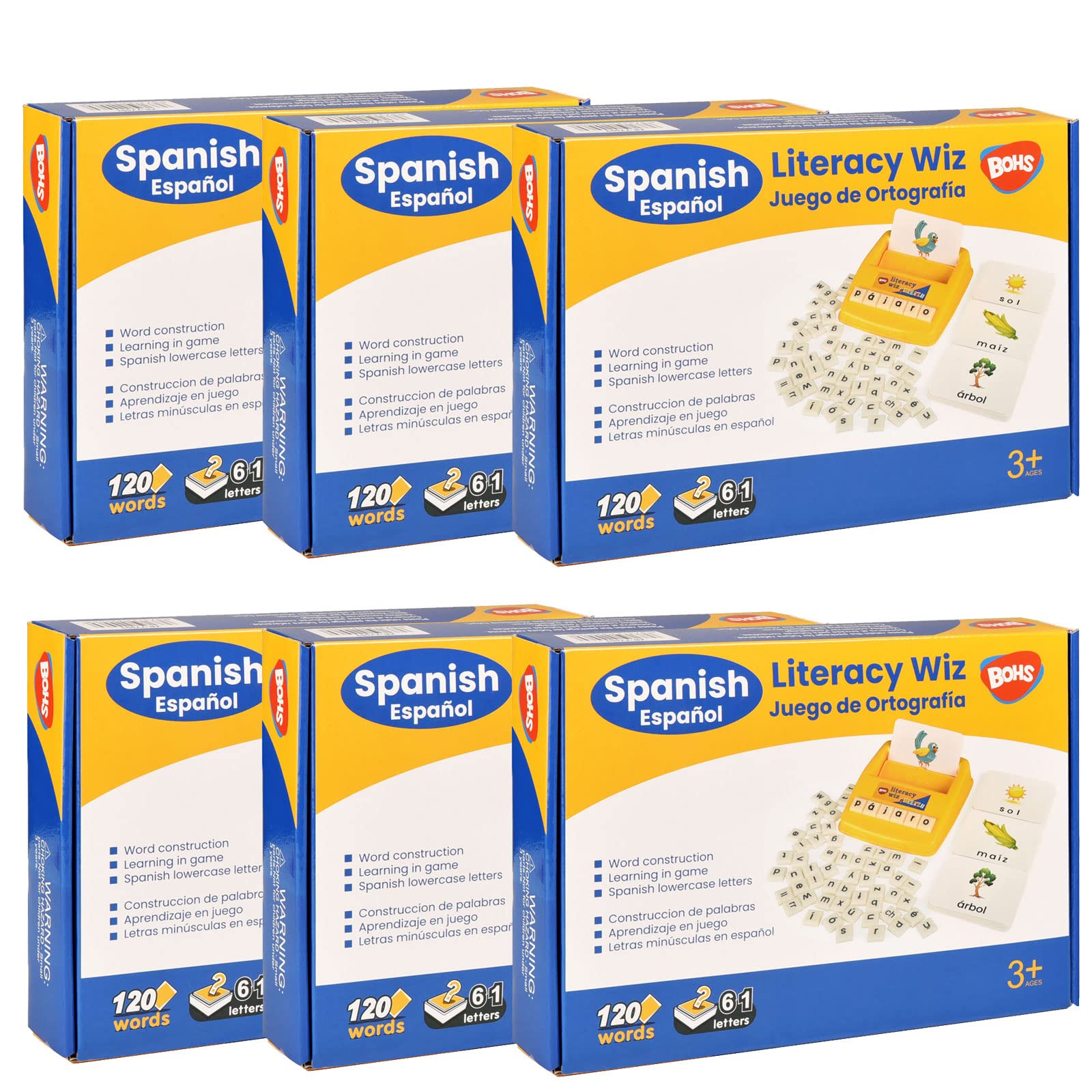 BOHS Jeu de Lettres pour Apprendre l'espagnol aux Enfants, Lot de 6