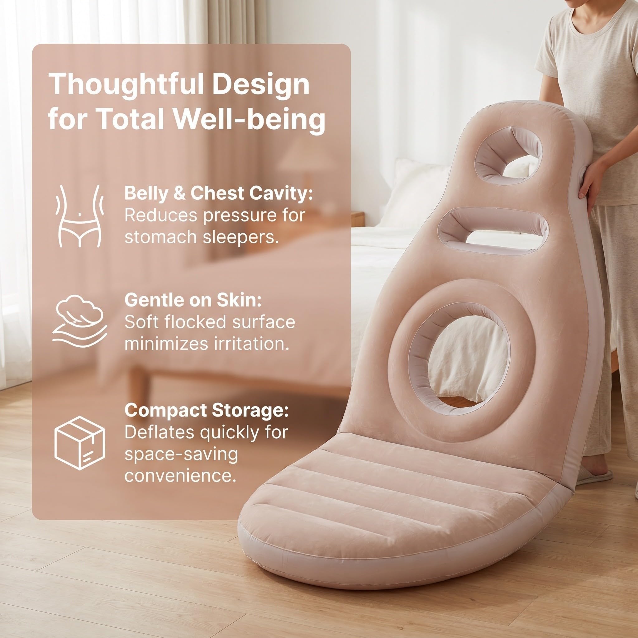 Almohada de Embarazo con Agujero para Vientre, Inflable