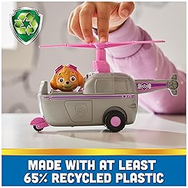 Paw Patrol, Skyes Helicopter, Toy Vehicle with Collectible Action Figure, Sustainably Minded Kids Toys for Boys & Girls Ages 3 and Up