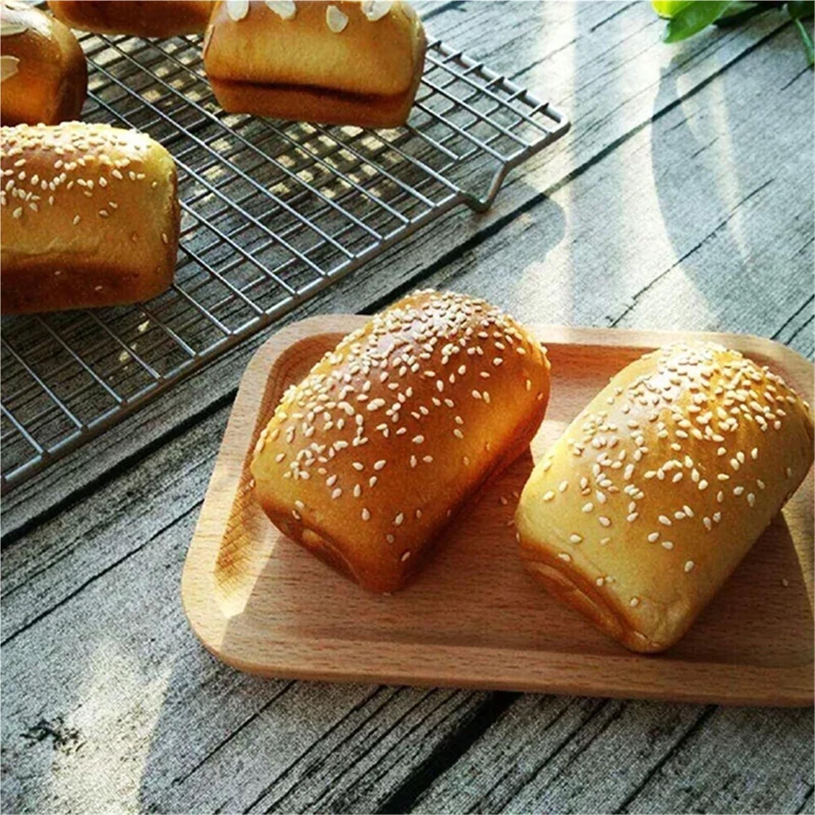 Molde cuadrado para 6 tazas, mini pan, hamburguesas, magdalenas, magdalenas, moldes para hornear en el hogar, bandejas de horno, herramientas para pasteles (molde dorado para pan)