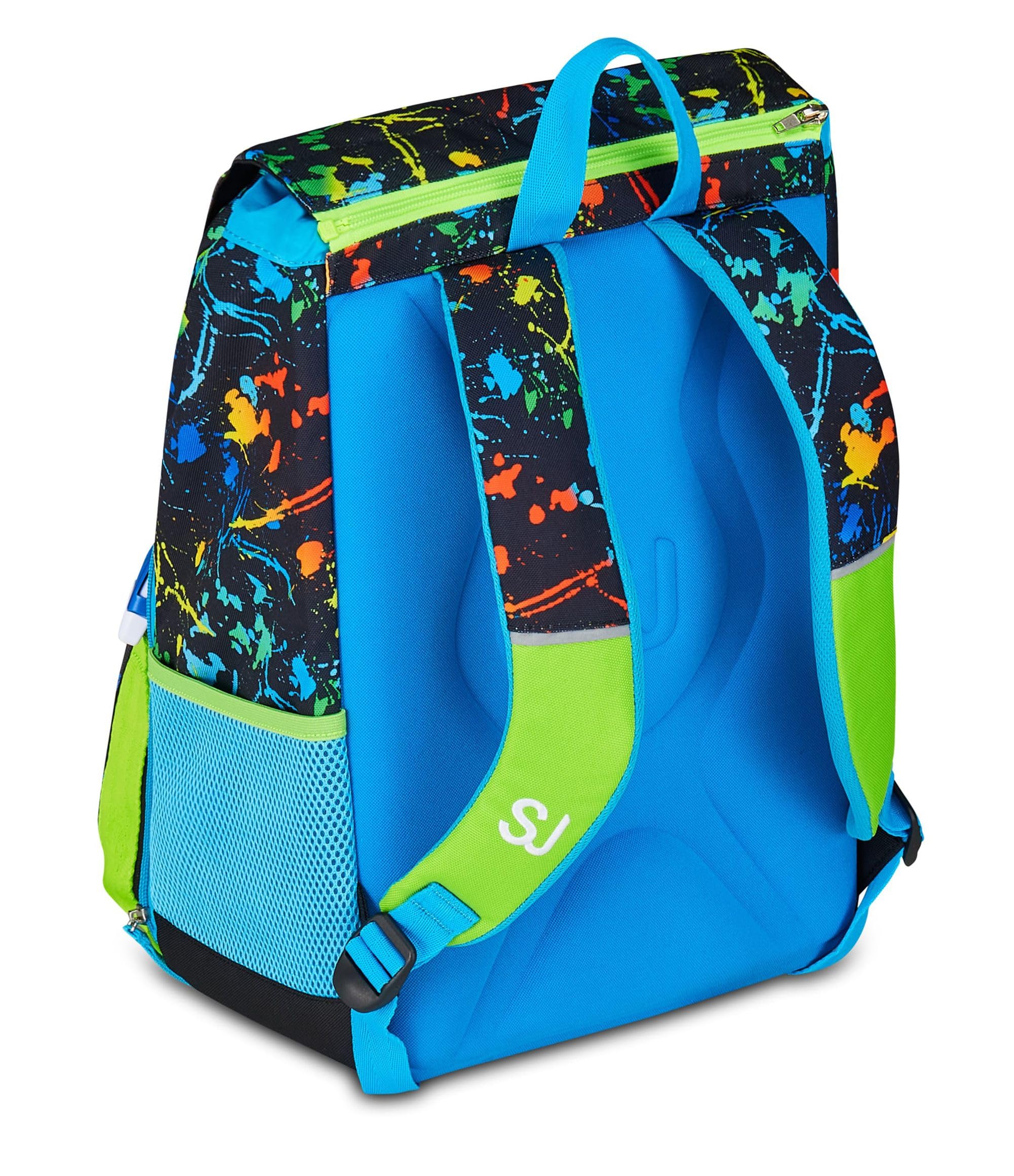 SJ GANG STYLE JAM GANG Zaino Scuola Estensibile Big LED LOOK, Nero, Zaino con Divisorio Interno, Tasca Superiore con Occhi LED, Tasca per Borraccia, 24 L, Zaino Scuola Elementare, Bambino