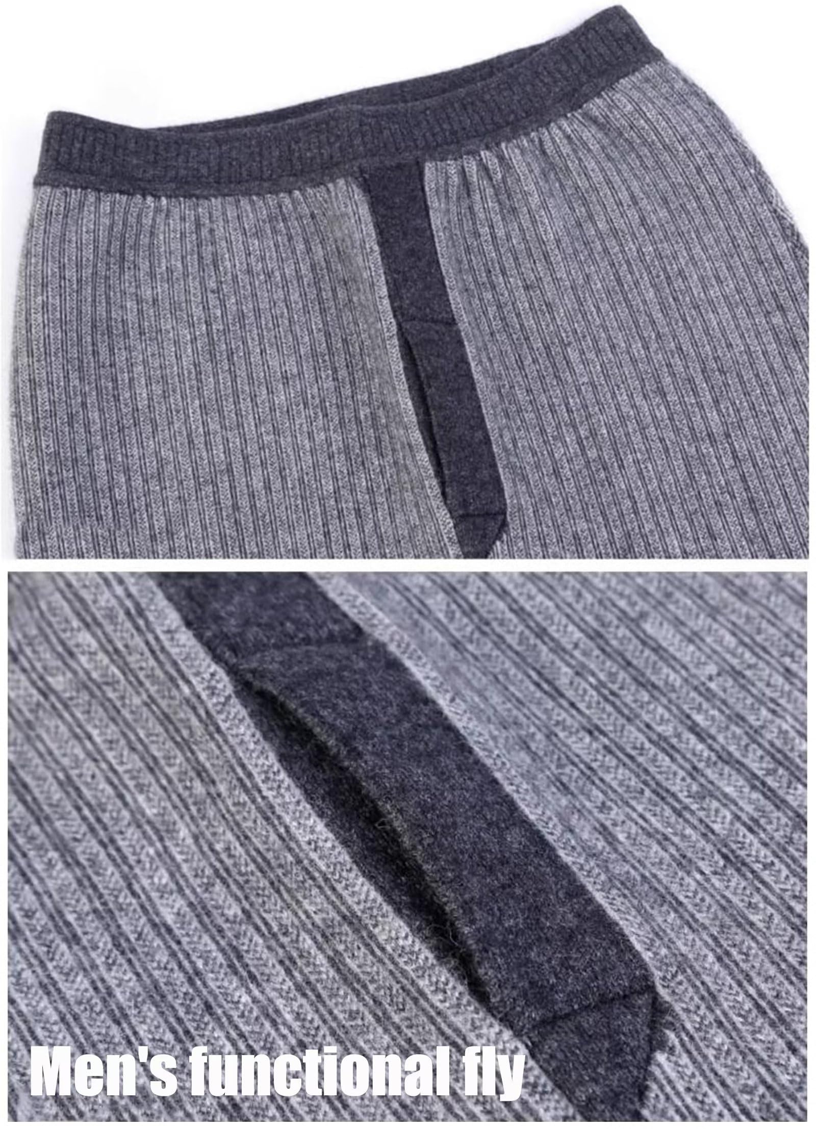 Ropa Interior Térmica de Invierno Capa Base Pantalones Suaves 100% Cachemira Leggings Pantalones de Compresión para Caminar Senderismo Caza Esquí