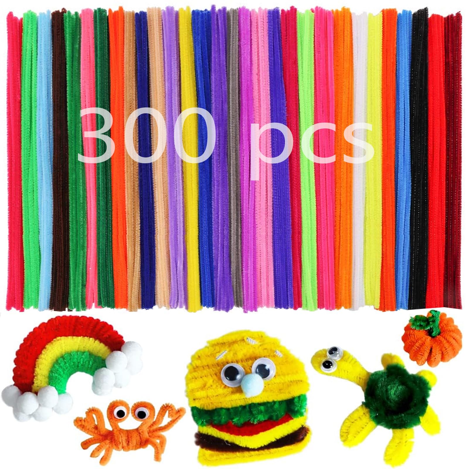 300 Fils Chenille Violet 30 Cm - Cure-pipes Pour DIY, Loisirs Créatifs Enfants, Décoration