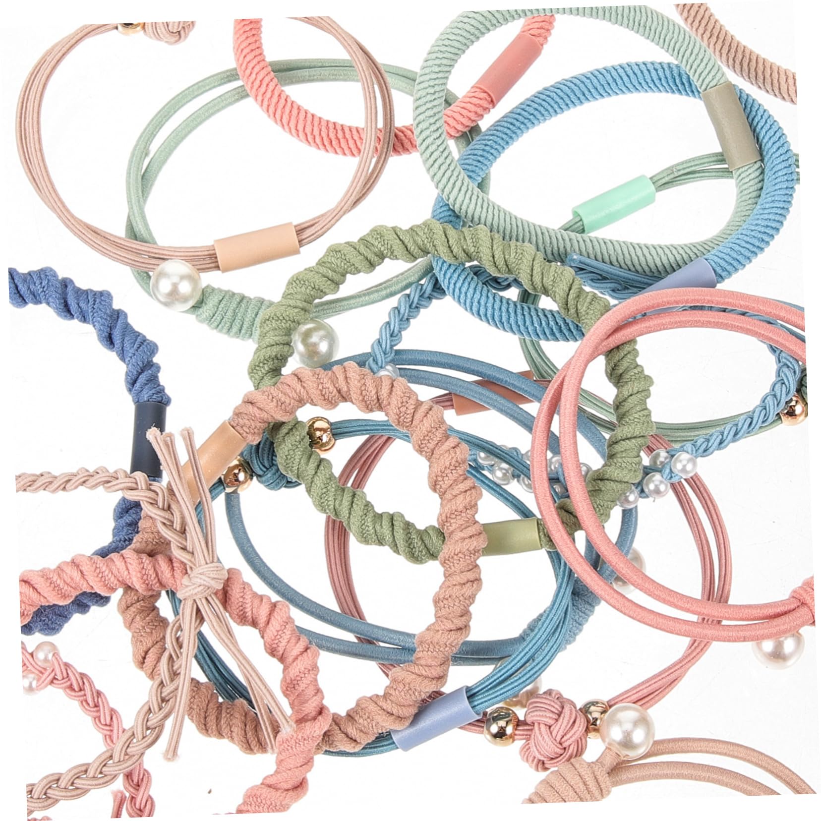 GALPADA 100stücke Perlen-haarreifen Elastische Haargummis Für Zöpfe Und Hochsteckfrisuren Boho-stil Haaraccessoires Für Partys Und Alltag Für Damen Und Mädchen