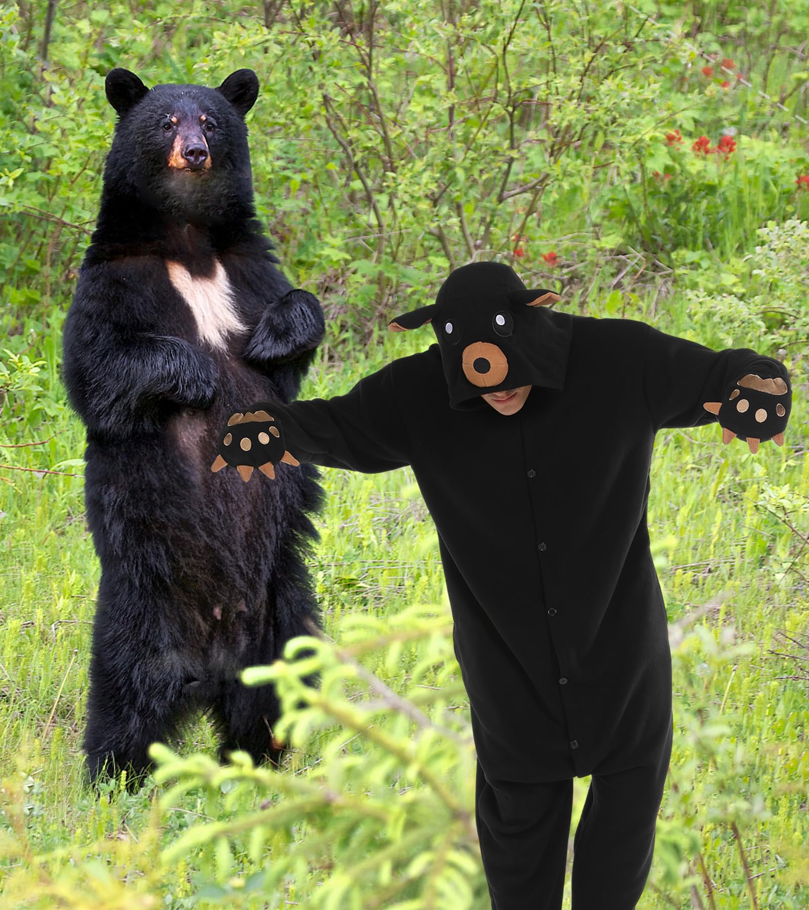Dodheah Pigiama Unisex Orso Adulto Onesie Costume Cosplay Animale di Halloween Tuta di Natale Pigiama