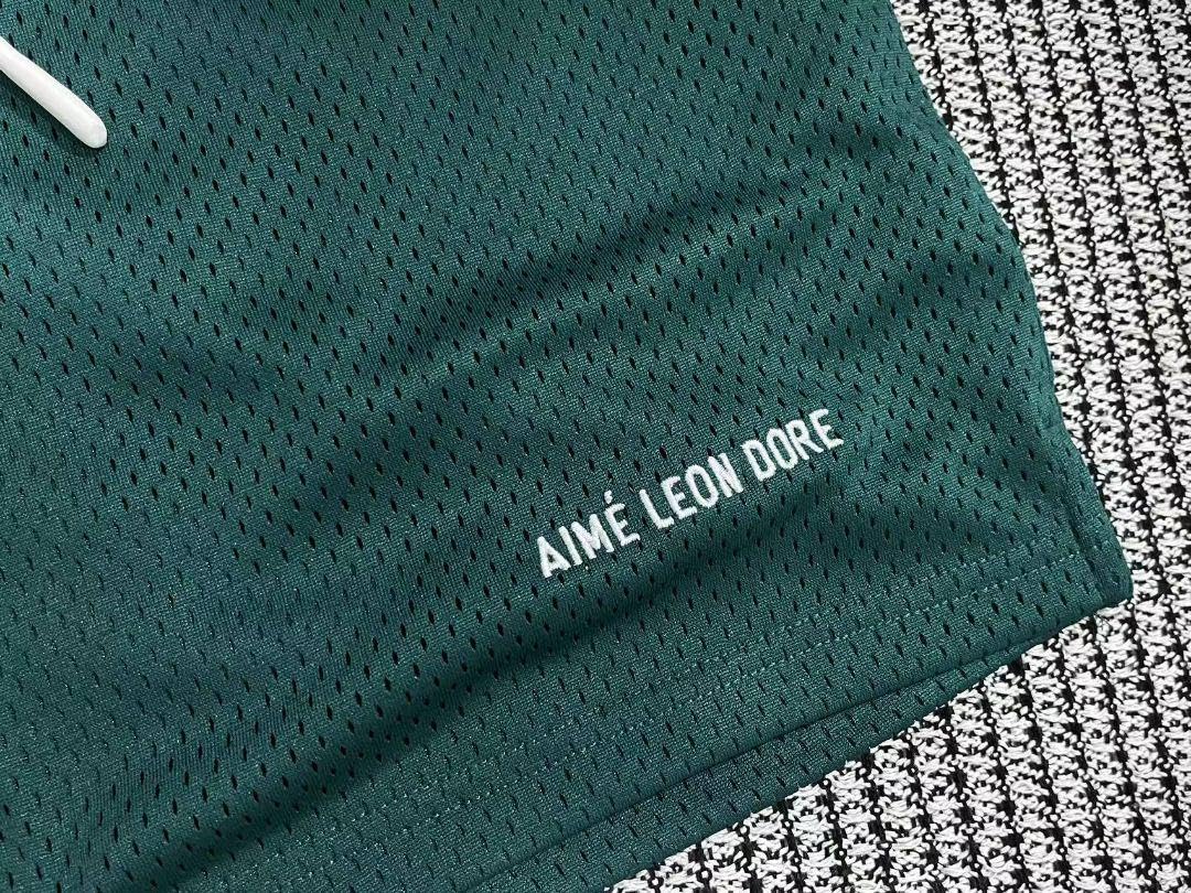 Amazon.co.jp: AIME leon dore Logo Gym Short グリーン Mサイズ