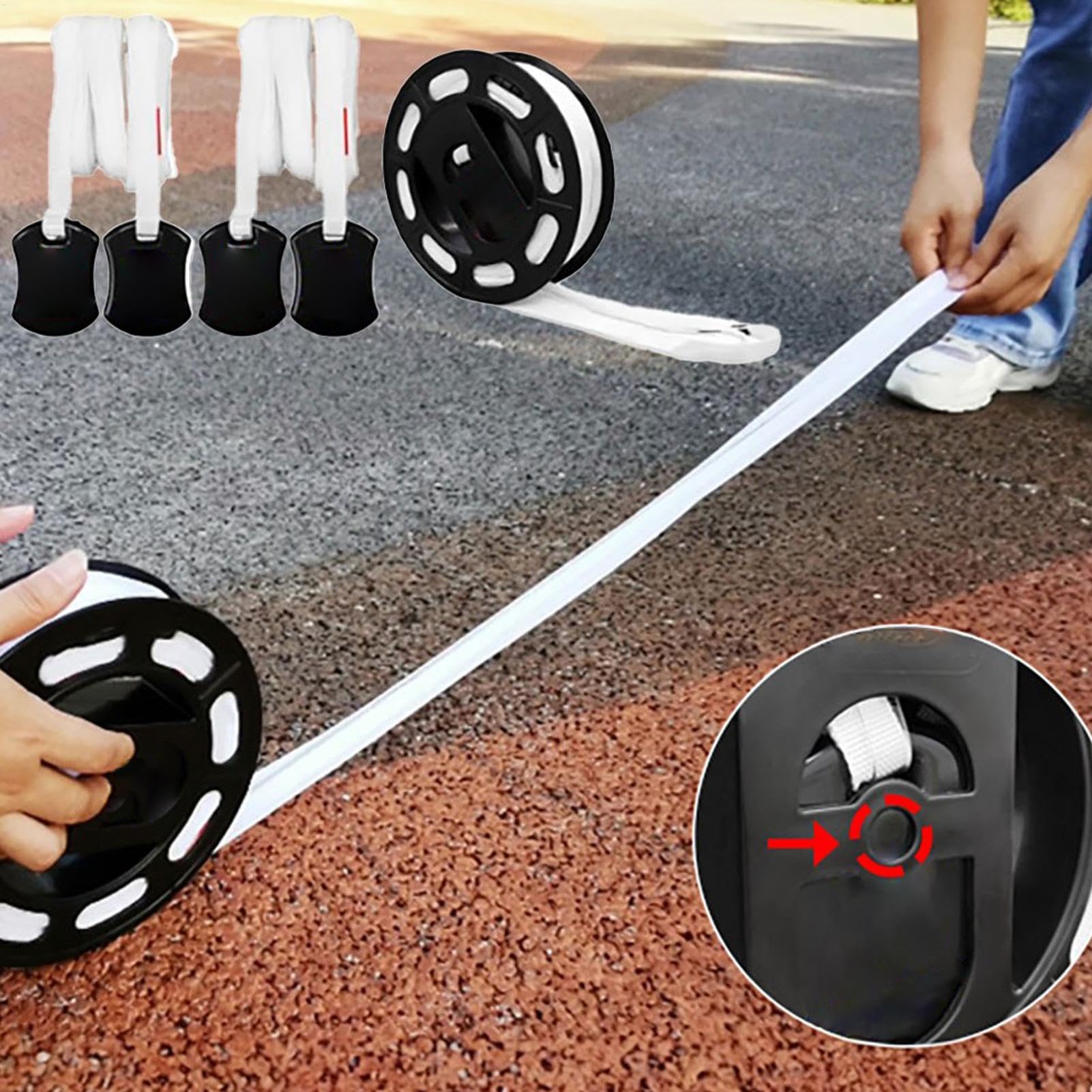 Pickleball Linien Klar Stabil Tragbar | Tennis Begrenzungsmarker für Rasen, Gras, Hinterhof, Park, Einfahrt, Terrasse, Gehweg, Beton, Asphalt, Hartboden,