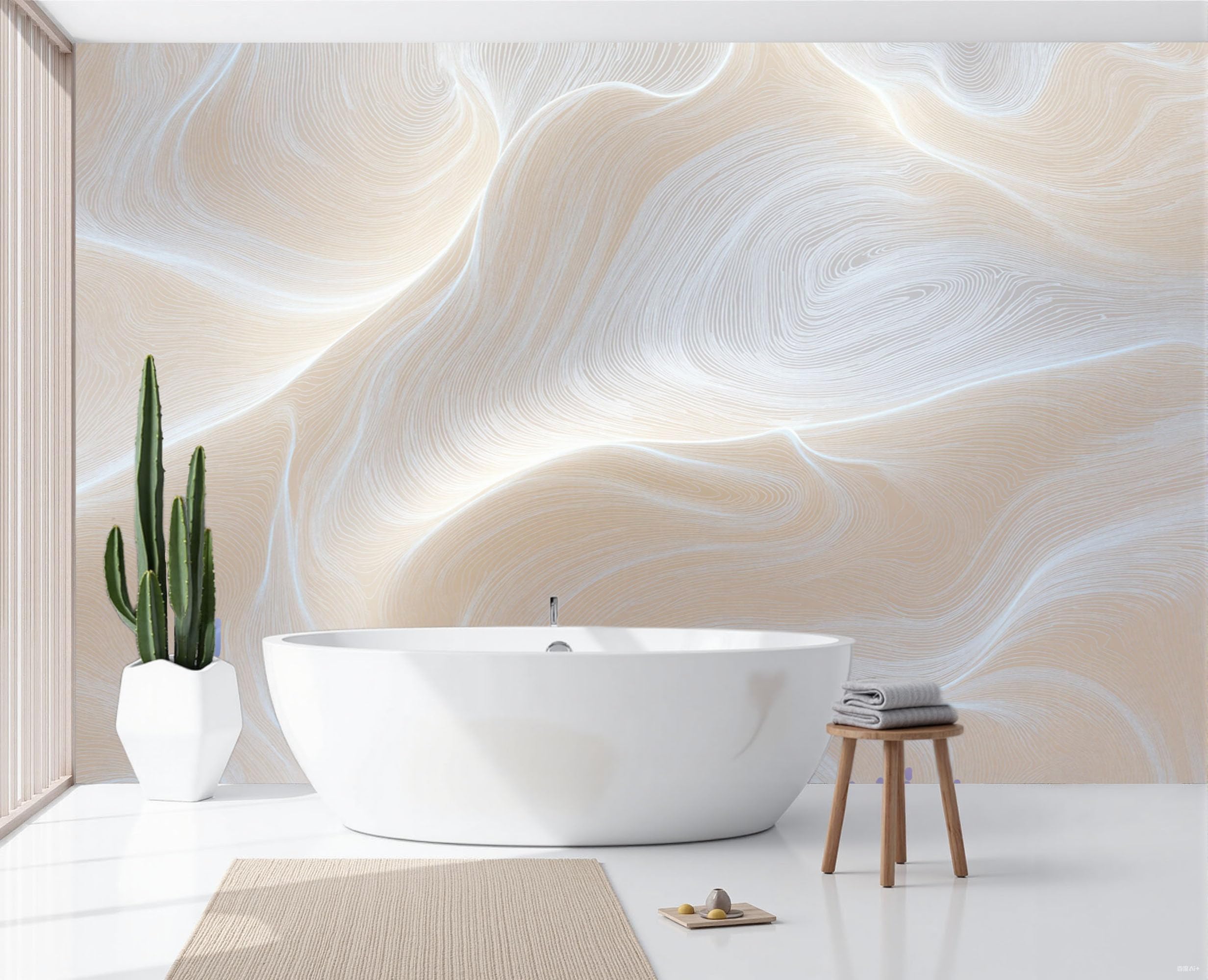 Papier peint abstrait minimaliste en soie haut de gamme