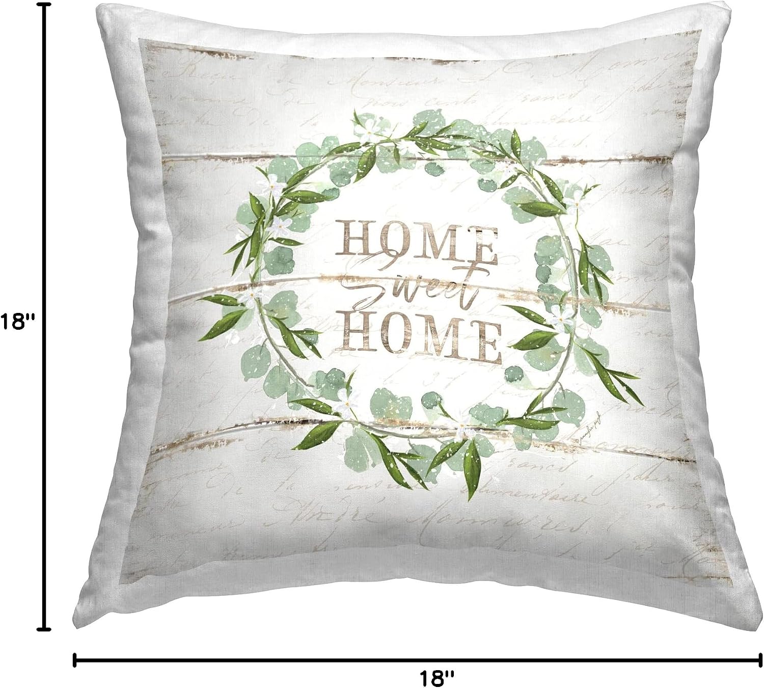 Stupell Industries Sweet Home Greeting Eucalyptus Wreath Rustic Plank Pattern Design by Jennifer Pugh