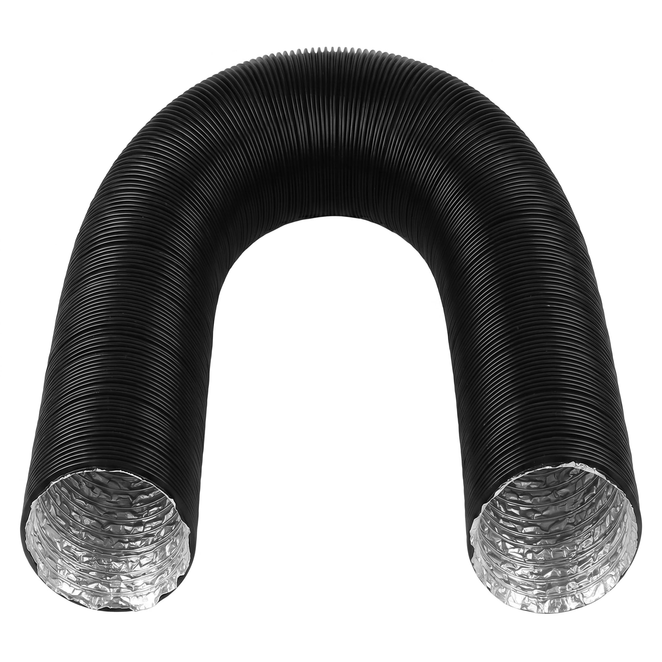 Vistnale Dryer Exhaust Hose|Dryer Exhaust Hose, Aluminum Foil 3 Inch Flex Pipe, Telescopic & Bendable Insulated Flexible Duct, Black, 3.28ft Fully Extended