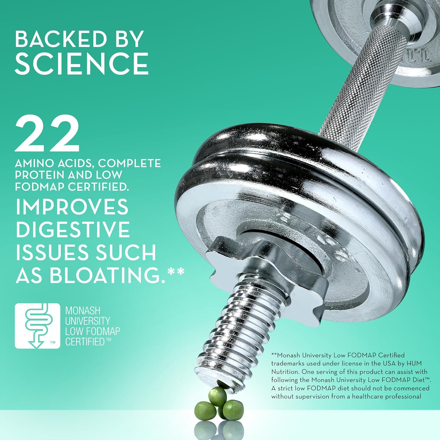 HUM Core Strength Vanilla Vegan Protein Powder, Gluten Free, Plant Based, 20g Protein per Serving, Amino Acids, Pea Hemp & Pumpkin Seed Proteins, Low Fodmap, Gut-Friendly, Easy to Digest, 15 Servings - Image 2